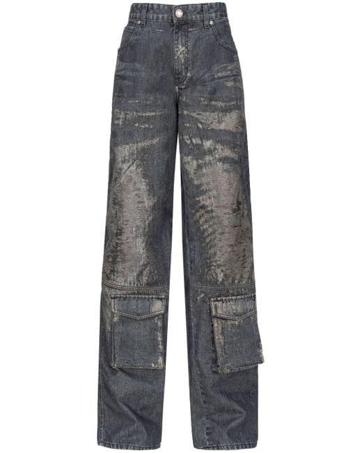 Pinko high-rise wide-leg cargo jeans