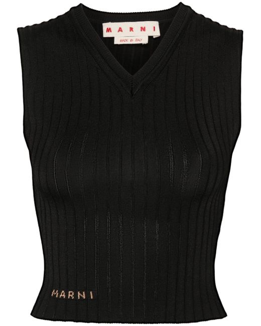 Marni V-neck knitted top