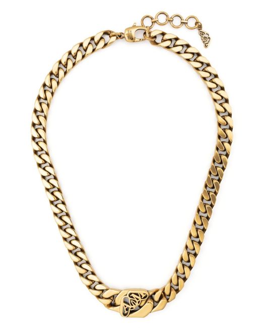 Alexander McQueen cut-out logo chain necklace