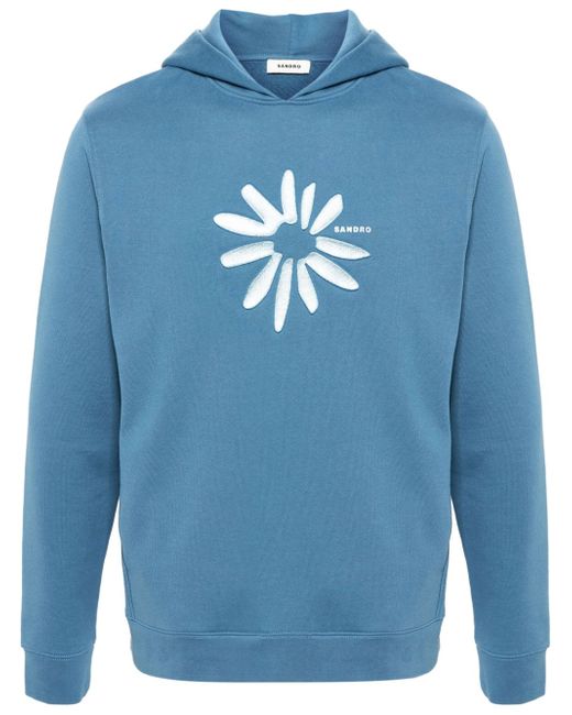 Sandro logo-print slouch hoodie