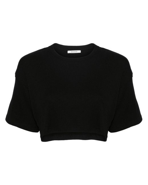 Gauchère fine-ribbed cropped T-shirt