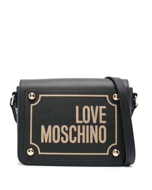Love Moschino logo-print leather cross body bag