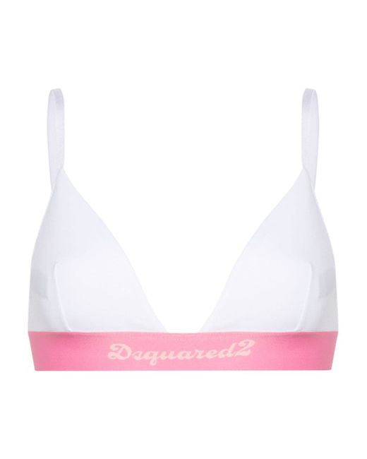 Dsquared2 logo-underband stretch-cotton bra