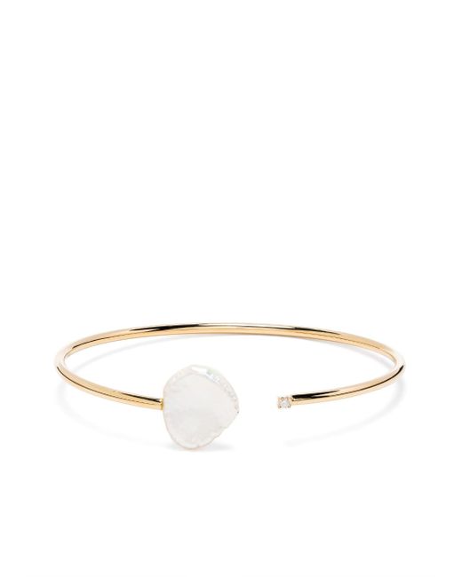 Jia Jia 14kt yellow pearl and diamond open-cuff bracelet
