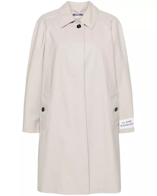 Moschino patch-detail midi trench coat