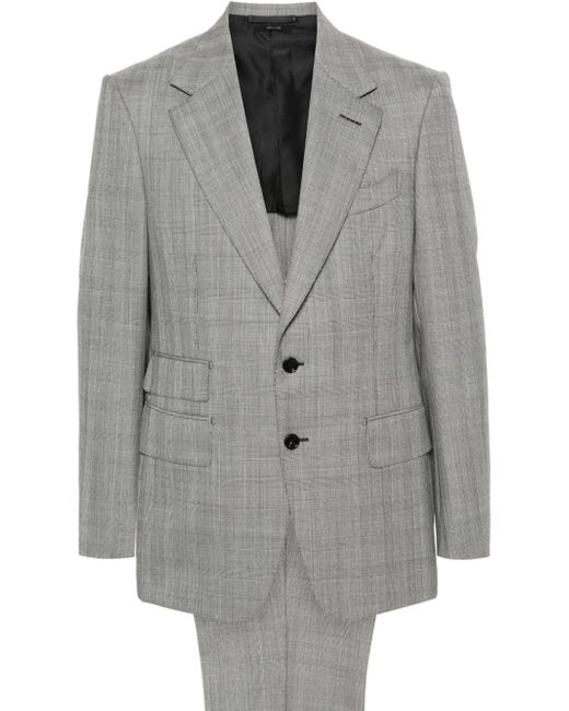 Tom Ford check-pattern single-breasted suit