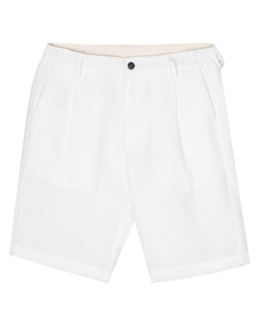 Eleventy pleat-detail linen shorts