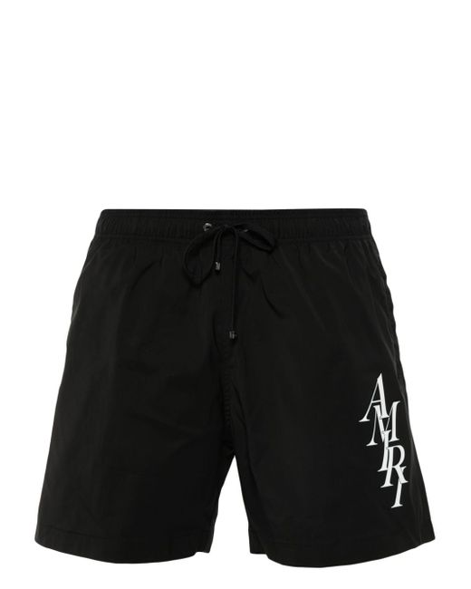 Amiri logo-appliqué swim shorts
