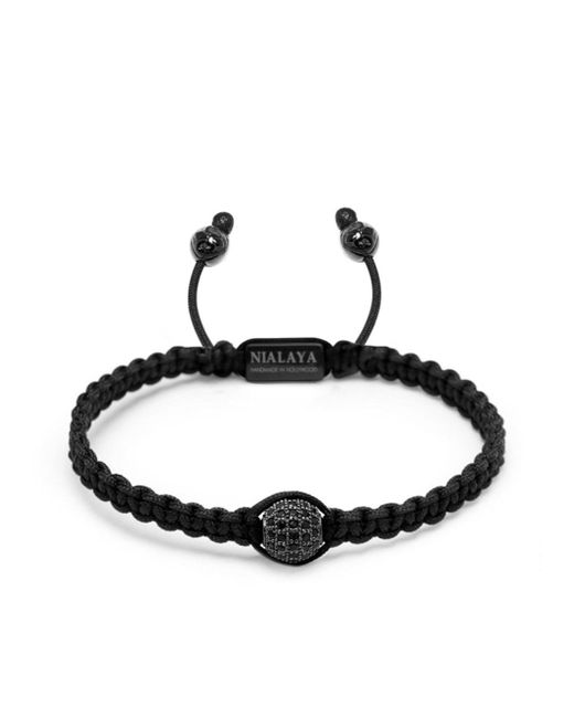 Nialaya Jewelry crystal-embellished cord bracelet