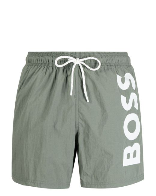 Boss logo-print swim shorts