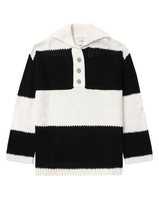 Halfboy striped knitted polo top