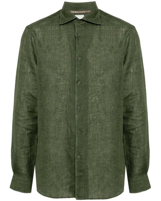 Paul Smith topstitch-detail linen shirt