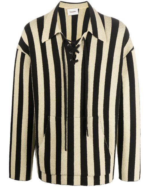 Nanushka striped pointed-collar jumper