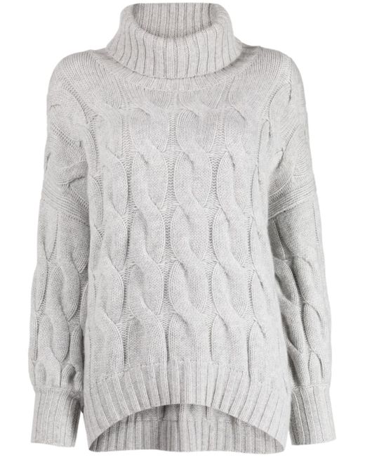 N.Peal Chunky Cable roll-neck jumper
