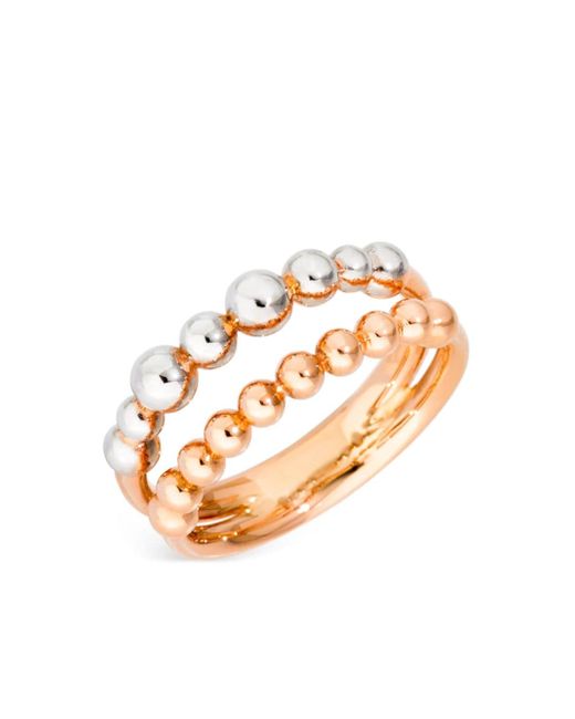 Dodo 9kt rose Bollicine double band ring