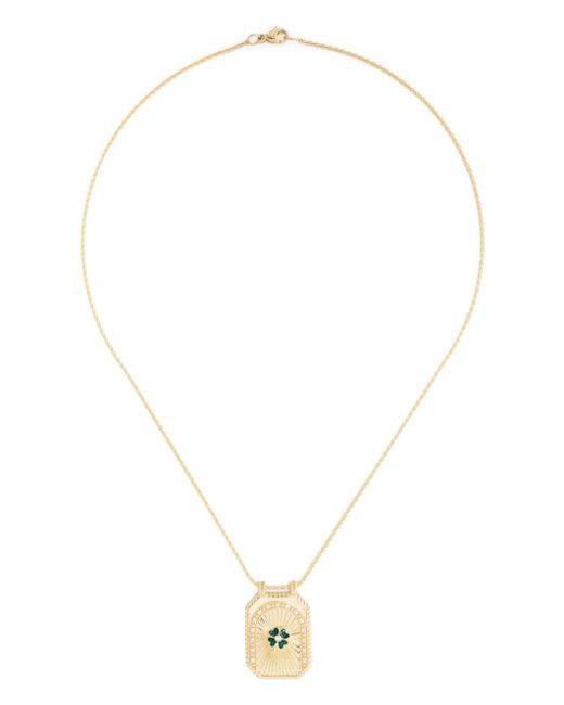 Marie Lichtenberg 18kt yellow Clover Scapular diamond necklace