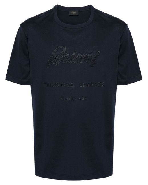 Brioni logo-patch cotton T-shirt