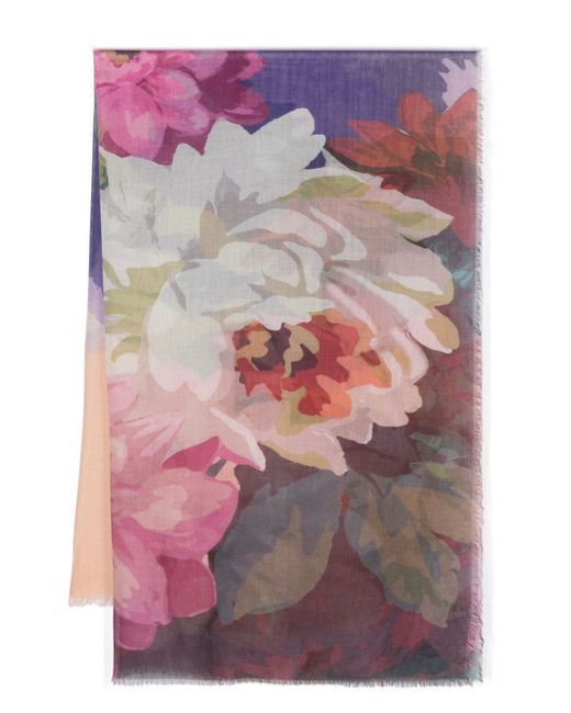 Altea floral-print frayed scarf