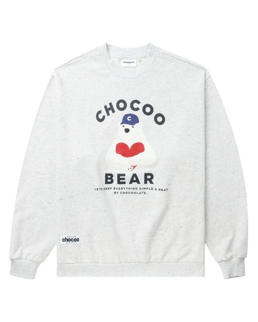 Chocoolate Chocoo Bear-print contton sweatshirt