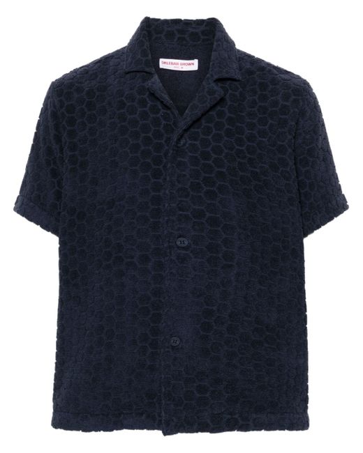 Orlebar Brown Howell geometric pattern shirt