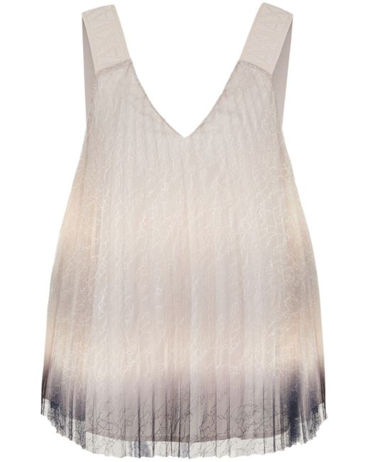Armani Exchange gradient lace pleated blouse