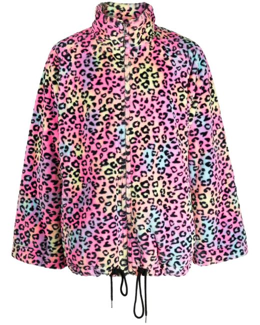 Natasha Zinko leopard-print stand-up collar jacket
