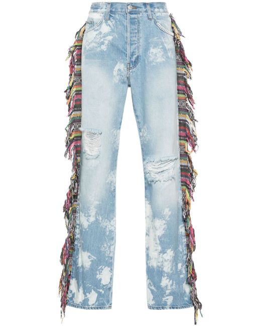Alchemist fringed bleached jeans