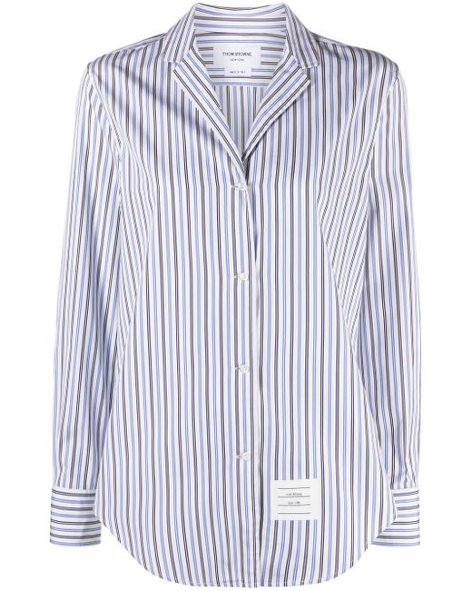 Thom Browne stripe-print long-sleeved shirt
