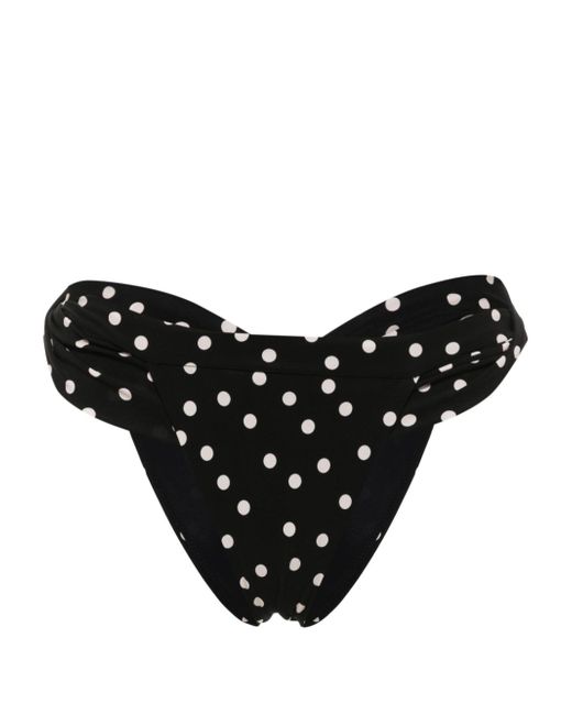 Saint Laurent polka-dot ruched bikini bottoms