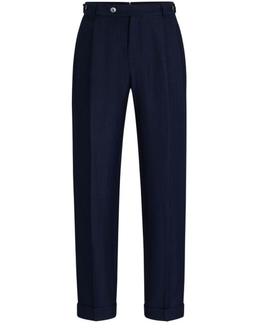 Boss pleated tapered trousers