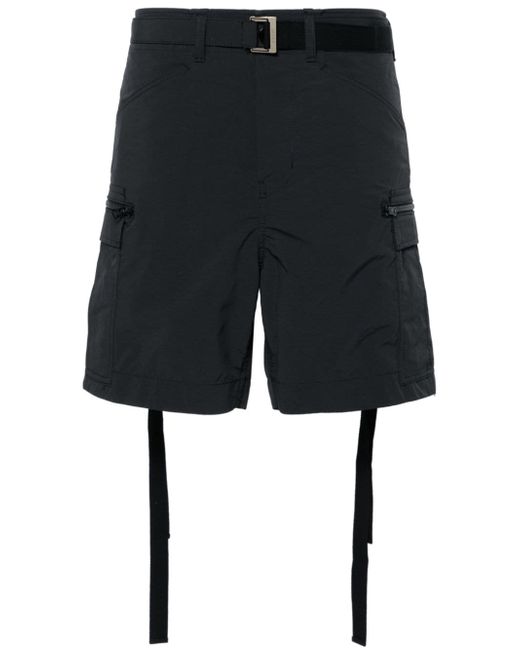 Sacai strap-detailing belted cargo shorts