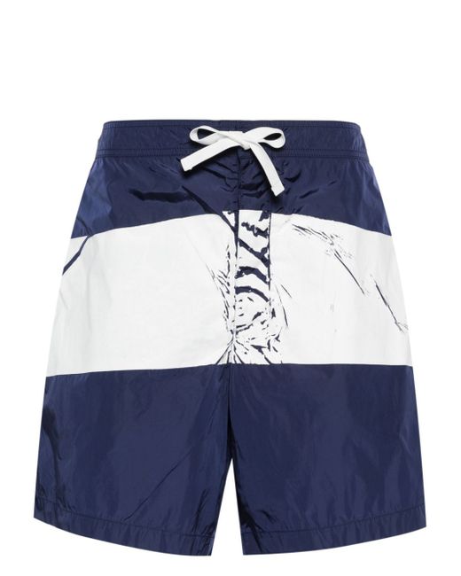 Stone Island stripe-print swim shorts