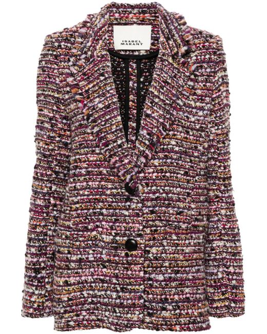 Isabel Marant striped knitted buttoned jacket