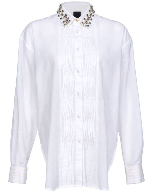 Pinko rhinestone-embellished collar shirt