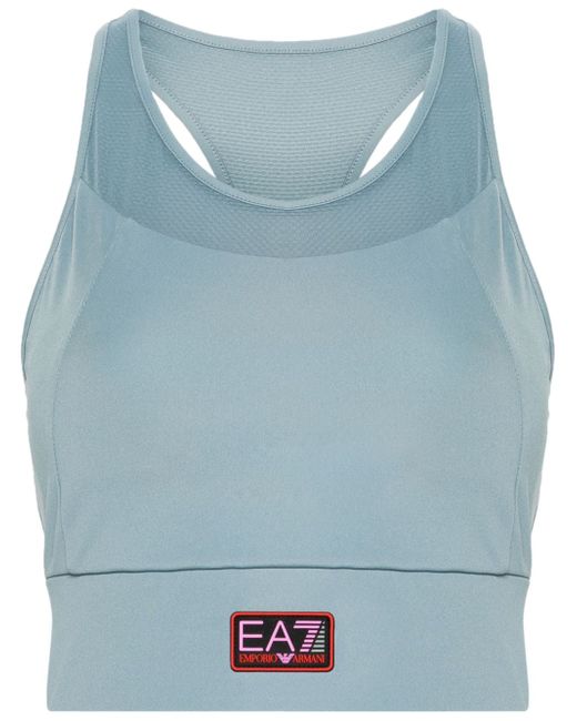 Ea7 rubberised-logo sports bra