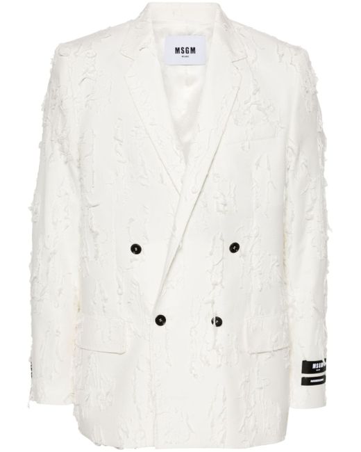 Msgm distressed double-breasted blazer