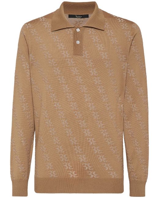 Billionaire knitted long-sleeve polo shirt