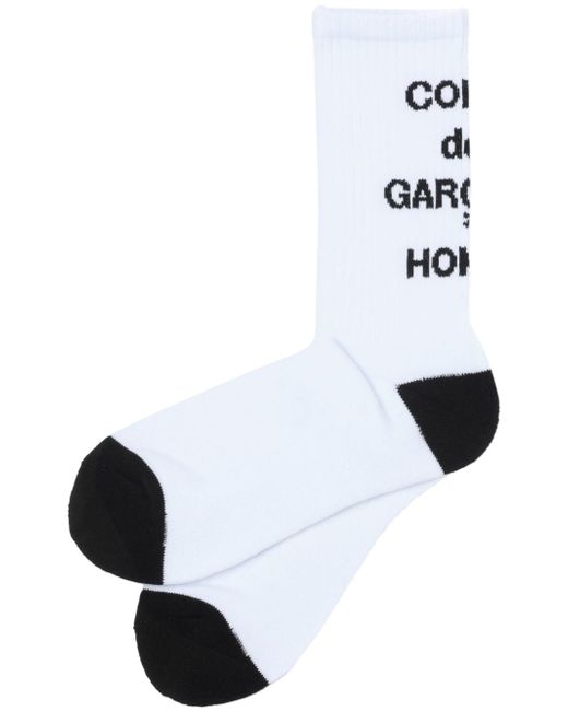 Comme Des Garçons Homme Plus logo-intarsia calf socks