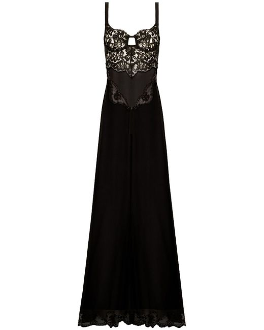 Dolce & Gabbana lace-detail silk-blend dress