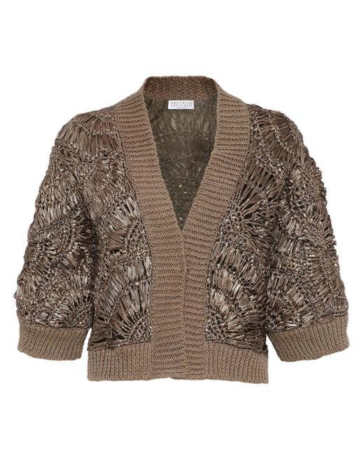 Brunello Cucinelli sequin-embellished knitted cardigan
