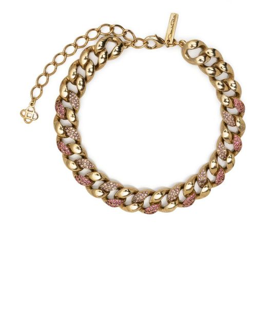 Oscar de la Renta crystal-embellished chain necklace