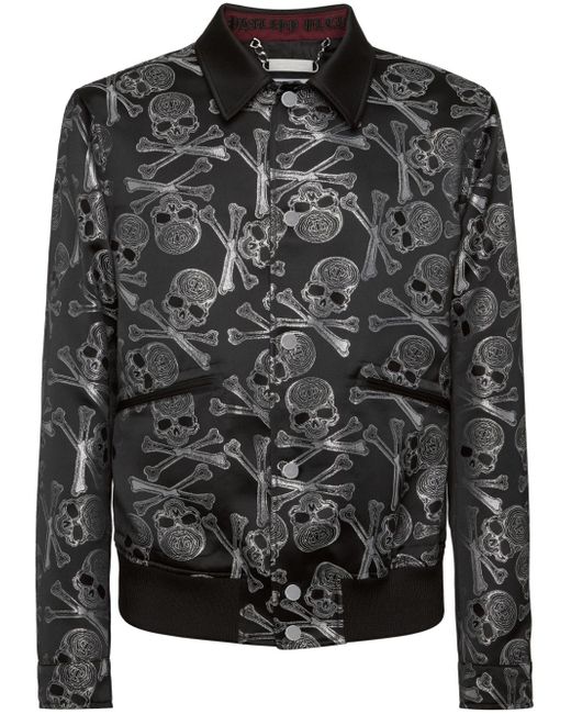 Philipp Plein skull-print bomber jacket