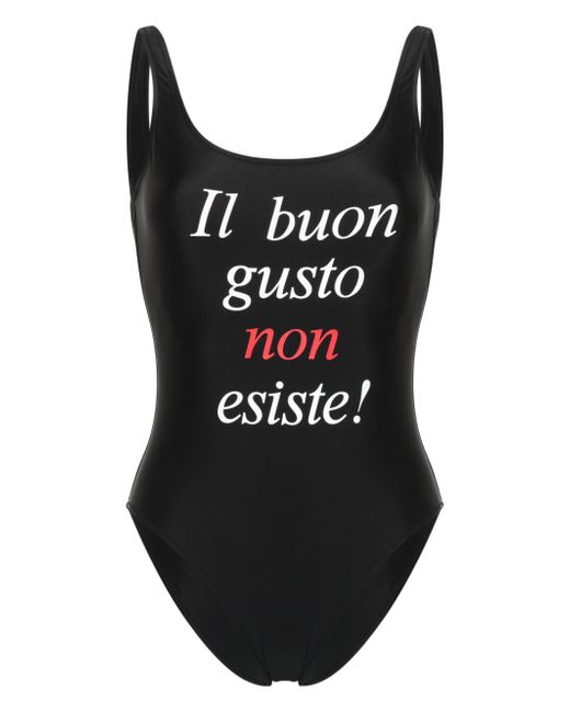 Moschino slogan-print swimsuit