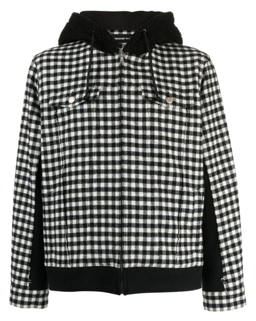 Undercover check-print hooded jacket