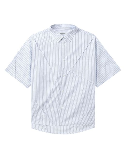 Undercover crease-detail striped shirt