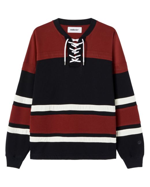 Ambush Hockey striped organic-cotton sweatshirt