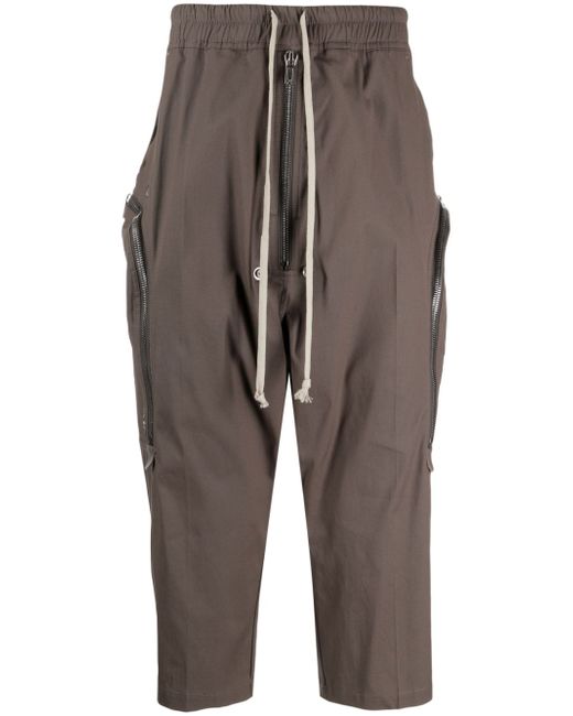 Rick Owens drawstring-waist cropped cotton trousers