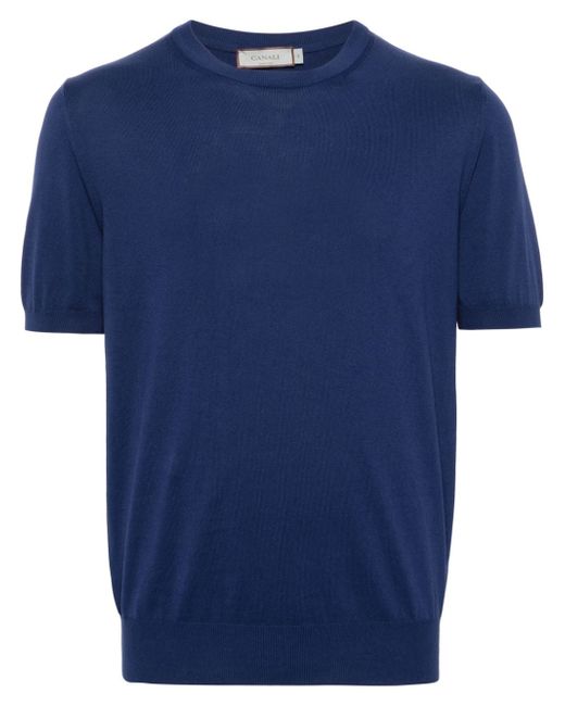 Canali crew-neck fine-knit T-shirt