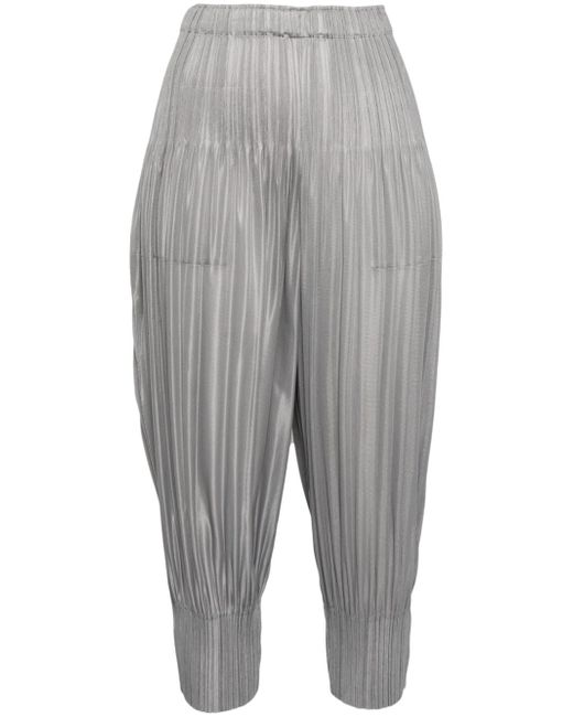 Pleats Please By Issey Miyake Fluffy plissé cropped trousers