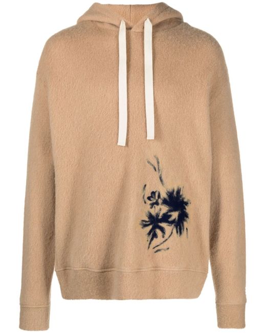 Jil Sander floral-print drawstring hoodie